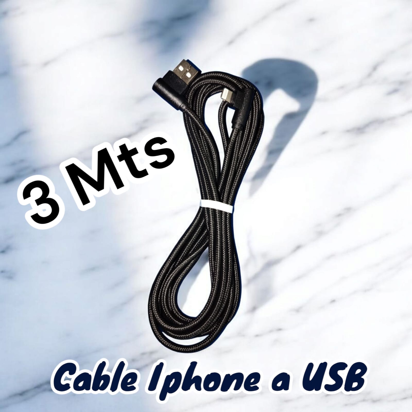 Cable 3 Mts Iphone a USB Mallado